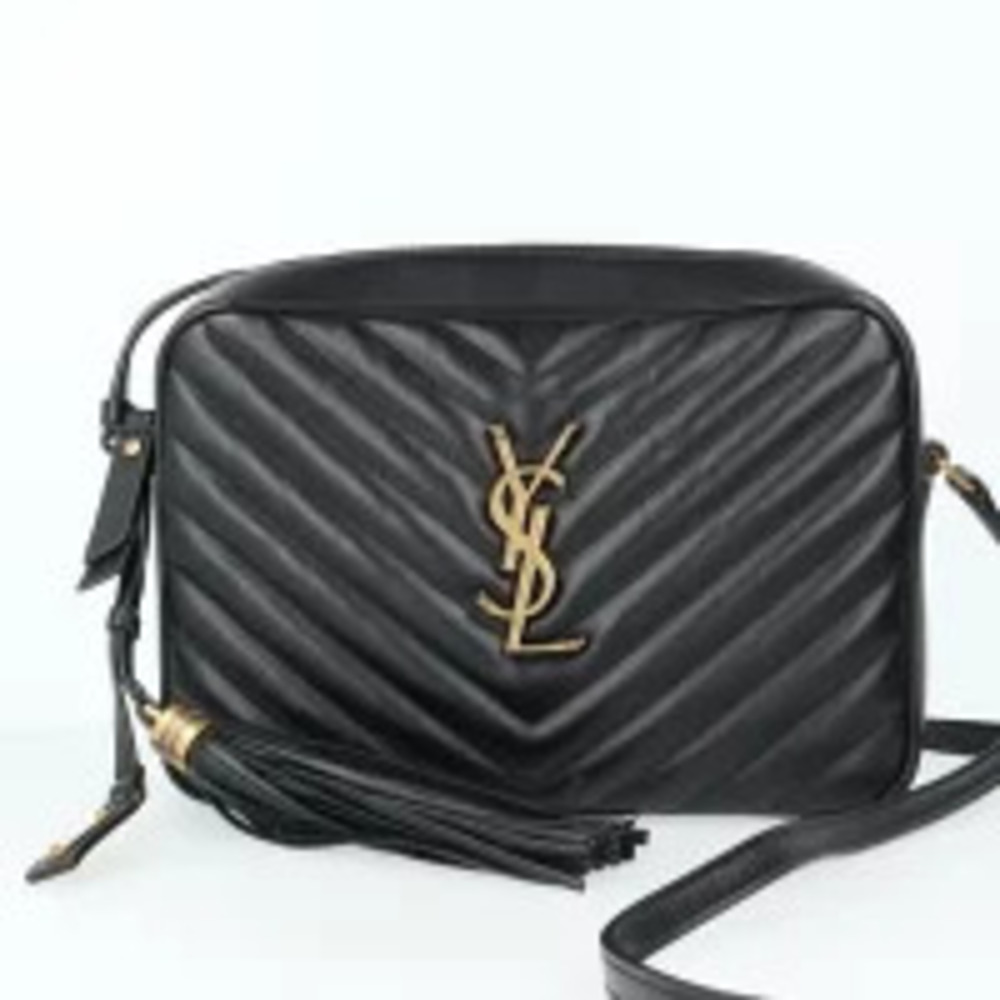 Saint Laurent Tassel Shoulder Leather Logo Bag Yves Camera Lou Paris YSL